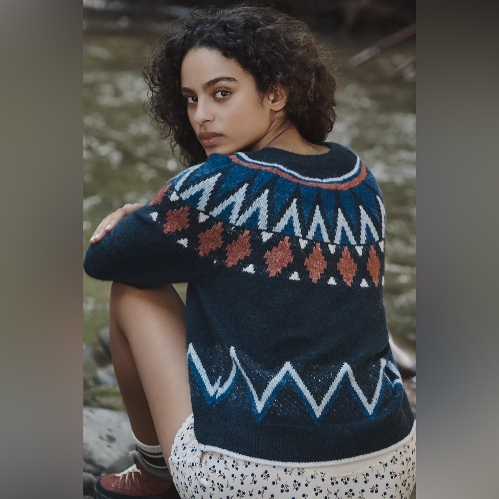NWT! Anthropologie Sundry Fairisle Sweater - Size XL 🎾 - Picture 2 of 6
